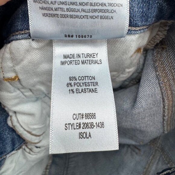 Citizens of Humanity Isola Straight Leg Womens Blue Stretch Raw Hem Denim Sz 28 - Picture 8 of 13